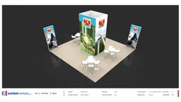 20x20 Island booth design by Exhibit-Rentals